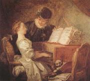 Jean Honore Fragonard The Music Lesson (mk08) oil on canvas
